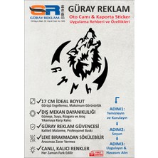 Güray Reklam Bozkurt ve Göktürkçe Türk Yazılı Oto Cam ve Kaporta Sticker (17 Cm)