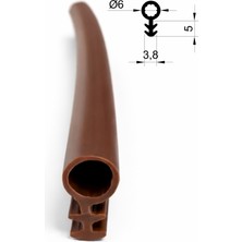 MAKPLASTİK FİTİL PROFİL P 010 - 6 mm Ahşap Kapı Kasa Fitili 6 Metre Kahverengi