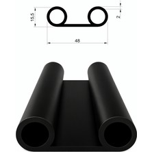 MAKPLASTİK FİTİL PROFİL A 363 Ürün Koruyucu Yastık Fitili 10 Metre Siyah