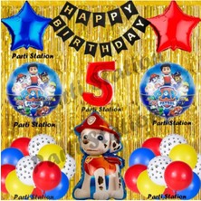 Parti Station Paw Patrol Balon Set 5 Yaş Paw Petrol Marshall Kırmızı Konsept Doğum Günü Parti Folyo Balon Seti