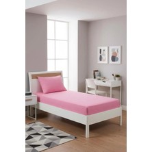 Üntaş Serenat 100x200 cm Tek Kişilik Lastikli Çarşaf ve 50x70 cm Pembe Yastık Kılıfı Seti