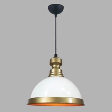 Ronisu Aydınlatma Fabienne Dekoratif Retro Tarz Beyaz ve Altın Sarkıt Tekli Avize Ra-Avz- 6192-87-40