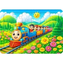 Ca Games Sevimli Dostlar 24 Parça 29X18CM Eğitici-Öğretici Sağlıklı Ahşap Çocuk Puzzle Yapboz Serisi Tekli