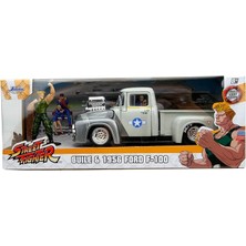 Leaf Shop 253255057, Street Fighter Guile Figür &1956 Ford Pickup, 1:24, Serbest Tekerlekli, Açılabilir Parçalı, Die-Cast (Metal)