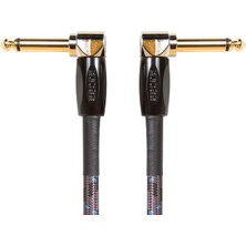Leaf Shop BIC-1AA Studio Grade Instrument Cable, Patch/pedal Kablosu, Sağ Açılı 1/4 Inç Konnektörler, 1 Ft/30 cm Uzunluk