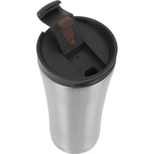 Leaf Shop M Harfli Baskılı Çelik Termos Bardak 500 ml Tek Ebat Metalik