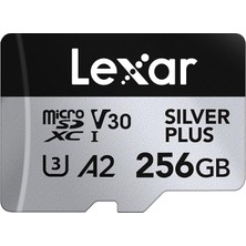 Leaf Shop Silver Plus Micro Sd Kart 256 Gb, 205 Mb/s'ye Kadar Okuma Hızı, 150 Mb/s Yazma Hızı, Sd Adaptörlü Hafıza Kartı Micro Sd, Uhs-I, A2, U3, V30, Sınıf 10, 4K UHD Microsdxc