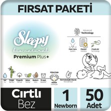 Sleepy Bio Natural Premium Plus Fırsat Paketi Bebek Bezi 1 Numara Newborn 50 Adet