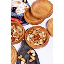 Leaf Shop 4'lü Yuvarlak Bambu Çerezlik - Doğal Bambu Sunum Kasesi, Zeytinlik ve Kahvaltı Sunumluğu | Çok Amaçlı Dayanıklı ve Şık Tasarım