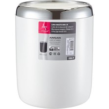 Leaf Shop Lima Krom Dekorlu Çöp Kovası, Beyaz