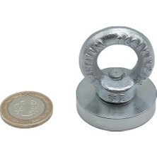 Leaf Shop Çok Güçlü Deniz Mıknatısı - Fishing Magnet - Neodyum Daimi Çelik Mıknatıs - Halkalı Pot Mıknatıs - Nikel Kaplı - Paslanmaz - Kararma Yapmaz - Tuzlu Suya Dayanıklı Mns Magneteksan