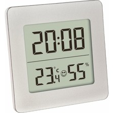 Leaf Shop Smile Dijital Saatli Nem Ölçer Termometre, Gri