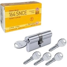 Leaf Shop Kale Kilit 164 Snce Barel 68MM 5 Anahtarlı Kapı Kilidi Göbeği (Nikel, 68MM)
