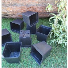 Leaf Shop Kare Saksı 0,23 Lt 7x7,5 cm 60 Adet Üretim Saksısı Siyah Saksı Kare Üretim Saksı Plastik Saksı