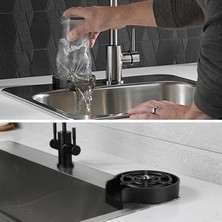 Leaf Shop Yüksek Basınçlı Otomatik Bardak Yıkama Aparatı Mutfak Lavaboları Için Hızlı Kupa Durulayıcı