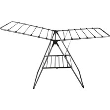 Leaf Shop Katlanabilir Çamaşır Kurutma Askısı Çamaşırlık - Gri