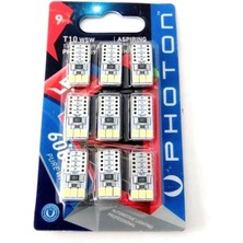 Leaf Shop W5W T10 Dipsiz LED Tavan Park Plaka Ampulü, 9 Adet, Beyaz