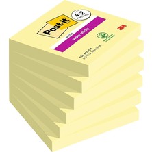 Leaf Shop Super Sticky Notes Kanarya Sarısı, 6 Bloklu Paket, Blok Başına 90 Yaprak, 76 mm x 76 Mm, Renk: Sarı - Notlar, Yapılacaklar Listeleri ve Hatıralar Için Ekstra Güçlü Yapışkan Not Kağıdı