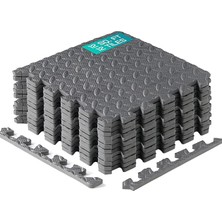 Leaf Shop (12 Square Feet (12 Tiles) - Gray) - Interlocking Exercise Foam Mats With Border - Cover 12 & 3.3sqm (Black Or Grey)