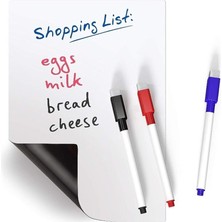 Leaf Shop Magnet Magnetli Kalemli Buzdolabı Notluk 25X35 cm - Magnet Planlayıcı Buzdolabı Not Panosu + 2 Kalem