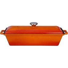 Leaf Shop Döküm Ekmek Kabı/terrine, 11X29 Cm, Turuncu