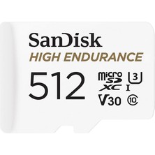 Leaf Shop Çizgi Kamera ve Ev Izleme Sistemleri Için Adaptörlü 512GB Yüksek Dayanıklılık Video Microsdxc Kartı - C10, U3, V30, 4K Uhd, Micro Sd Kart - SDSQQNR-512G-GN6IA