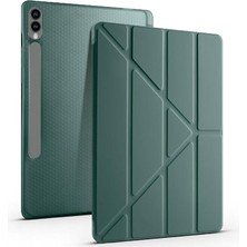 Leaf Shop Galaxy Tab S10 Ultra X920 14.6 Inç Katlanabilir Kalemlikli Standlı Akıllı Kılıf Haki