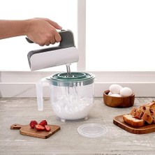 Leaf Shop ml Çift Kapaklı Mikser Kabı – Kaydırmaz Ayaklı, Dayanıklı Plastik, Ergonomik Tasarım, Pratik ve Hijyenik Karıştırma Kabı