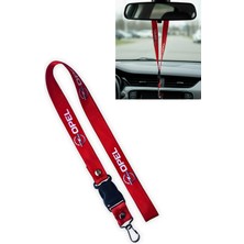 Tusba Market Opel Logolu Kırmızı Oto Ayna Askısı & Anahtarlıklı Araba Aksesuarı | Şık Dekoratif Ayna İpi