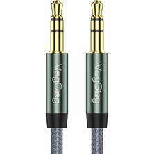 Leaf Shop 3.5mm Jack Trs Hi-Fi Örgülü Aux Ses Kablosu 2 Metre