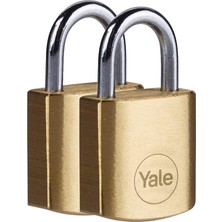 Leaf Shop Y110B/20/111/2 - 20MM Pirinç Asma Kilit 2'li Set - Standart Koruma - Çelik Halka - 3 Anahtar