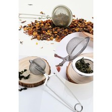 Leaf Shop Paslanmaz Çelik Un Kakao Pudra Şekeri Eleği Bitki Çayı Demleme Süzgeci Maşalı Çay Süzgeçi