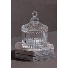 Leaf Shop 2 Adet Mini Cam Lokumluk ve Şekerlik - Şık ve Zarif Mini Cam Sunumluk, Yükseklik 9,5 Cm, Çap 6,5 cm | Lokum, Şeker, Çikolata Sunumları Için