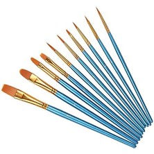 Leaf Shop Sanatçı Fırçası Seti, 10'lu Paket Naylon Fırça, Resim, Akrilik, Ince Fırça, Sulu Boya ve Yüz Boyama, Kendin Yap El Sanatları Için, Mavi