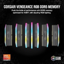 Leaf Shop Vengeance Rgb Ddr5 32GB (2X16GB) Ddr5 6000MHZ CL36 Amd Expo Intel Xmp Icue Uyumlu Bilgisayar Belleği - Gri (CMH32GX5M2E6000Z36)