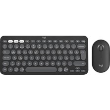 Leaf Shop Pebble 2 Set Çoklu Cihaz Özellikli Sessiz Kablosuz Türkçe Q Klavye ve Mouse Seti - Siyah