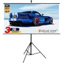 Leaf Shop Stor EN200CM BOY115CM Projeksiyon Perdesi Tripodlu Ayaklı Taşınabilir Yeni Akıllı Kumaş Işık Geçirmez