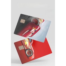 Leaf Shop Şimşek Mcqueen 2'li Kart Kaplama Sticker Kredi/banka Kartı Kaplama