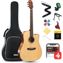 Leaf Shop Dag-1c Cutaway Akustik Gitar Seti (Natural)