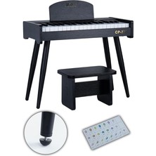 Leaf Shop CP-370BK Ahşap Çocuk Piyanosu Pilli 37 Tuşlu Gerçek Piyano Tuşları