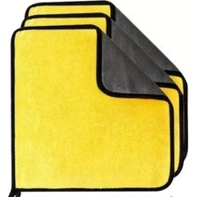 Leaf Shop Hassas Temizlik Bezi, Çok Amaçlı Nano Teknoloji, 30X30 Cm, Araba ve Ev Temizliği, Çift Yönlü, Sarı-Gri (1 Adet)