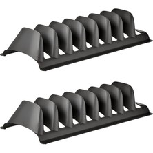 Leaf Shop Içi Tencere Tava Kapağı Tabak Düzenleyici Sepet Tabaklık Bulaşıklık Mutfak (Siyah 2'li)