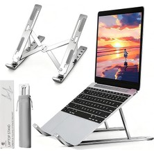Leaf Shop Taşınabilir Dizüstü Bilgisayar Standı, Alüminyum Alaşımlı Dizüstü Bilgisayar Sehpası, Taşıması Kolay, Havalandırmalı ve Isı Dağıtılmış, Kaymaz Kauçuk, 6 Kademeli Ayarlanabilir Katlanabilir