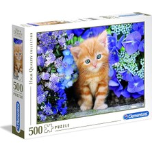Leaf Shop - 500 Parça Hq Collection Yetişkin Puzzle - Ginger Cat In Flowers