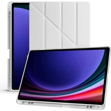 Leaf Shop Galaxy Tab S6 Lite 2024 P610 P617 P620 10.4 Kalem Bölmeli, Smart Cover, Stand Özellikli, Pu Deri Koruyucu Kılıf (S Pen Uyumlu) (Gri)