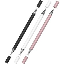 Leaf Shop Universal Telefon Tablet iPad 2in1 Disk Uçlu Stylus Pen Dokunmatik Kalem - AL3463 (Beyaz)