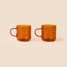 Tohana 2'li Cam Kupa - Amber - 380 ml