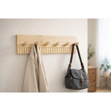 Iterra Masif Çam Ahşap Duvar Askılığı – Oluklu Dekorlu Çoklu Askı Paneli, 50 cm