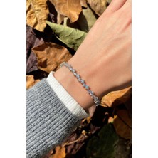 Spossy Silver Jewelry Zigzag Taşlı Su Yolu Bileklik