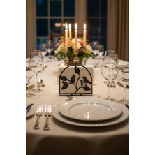 Grandmix Dekoratif Salon Mutfak Peçetelik Siyah Lazer Kesim Peçetelik